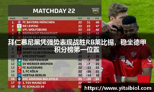 拜仁慕尼黑凭强势表现战胜RB莱比锡，稳坐德甲积分榜第一位置